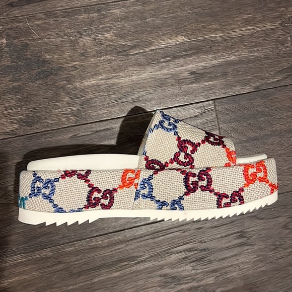 Gucci multicolored platform slides - Picture 2 of 9